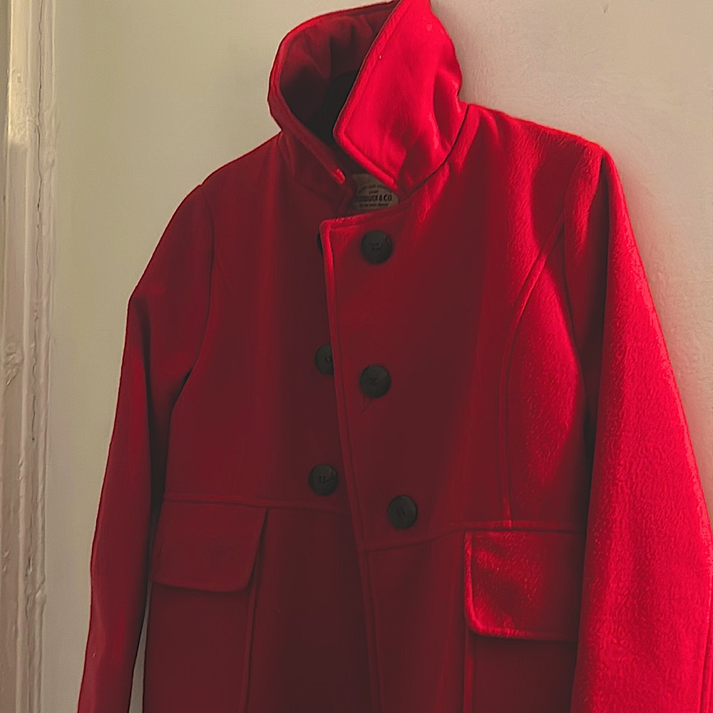 Red girls peacoat
